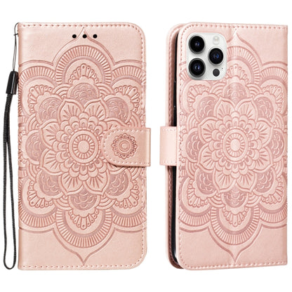Mandala Embossing Pattern Horizontal Flip Leather Phone Case, For iPhone 16 Pro Max��������������...
