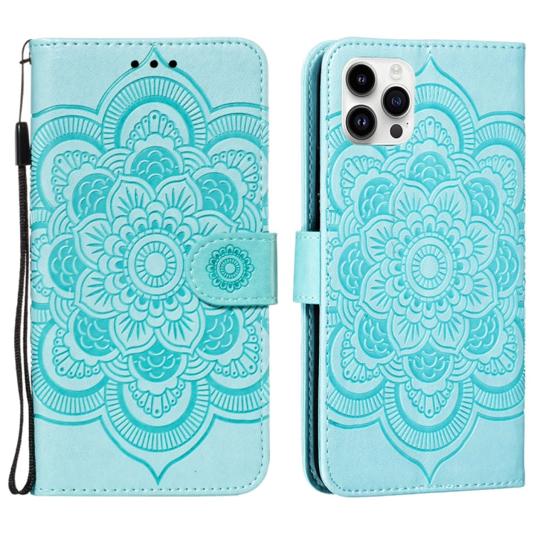 Mandala Embossing Pattern Horizontal Flip Leather Phone Case, For iPhone 16 Pro Max��������������...