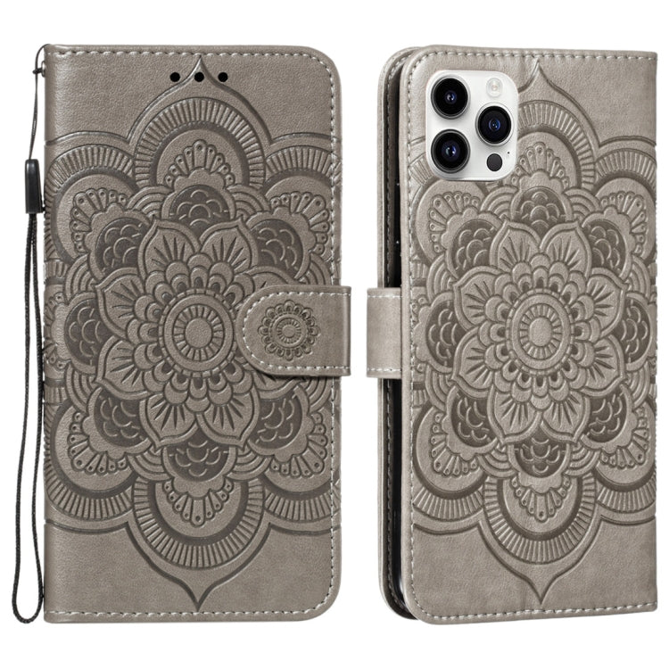 Mandala Embossing Pattern Horizontal Flip Leather Phone Case, For iPhone 16 Pro Max��������������...