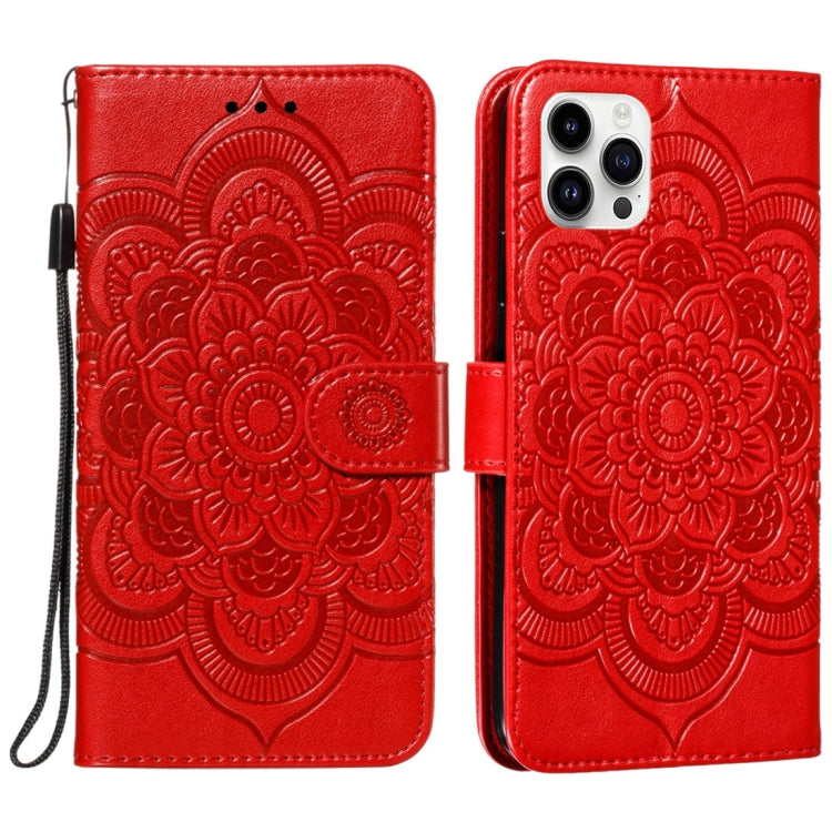 Mandala Embossing Pattern Horizontal Flip Leather Phone Case, For iPhone 16 Pro Max��������������...