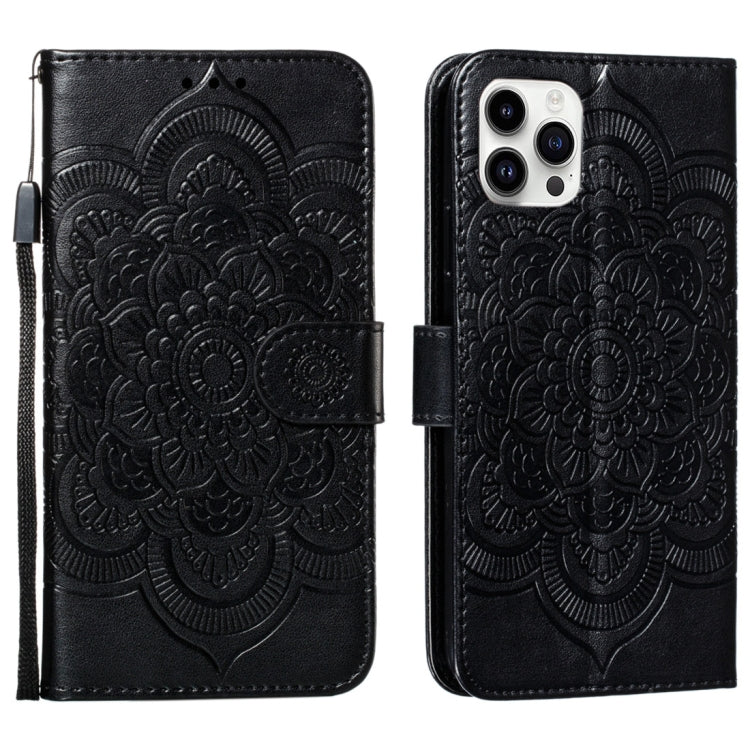 Mandala Embossing Pattern Horizontal Flip Leather Phone Case, For iPhone 16 Pro Max��������������...
