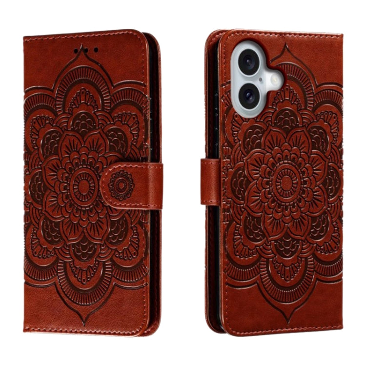 Mandala Embossing Pattern Horizontal Flip Leather Phone Case, For iPhone 16 Pro Max��������������...