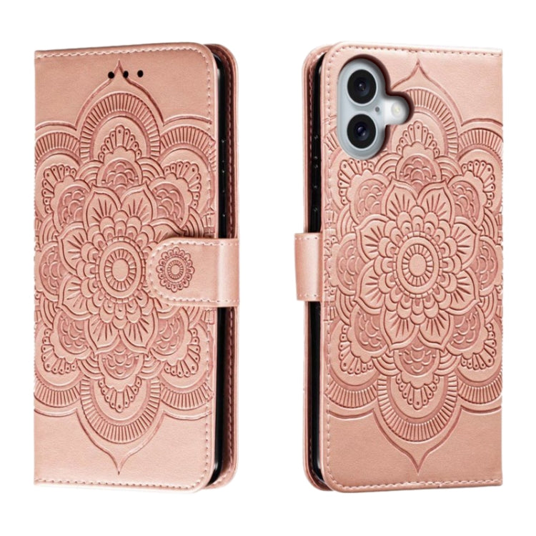 Mandala Embossing Pattern Horizontal Flip Leather Phone Case, For iPhone 16 Pro Max��������������...