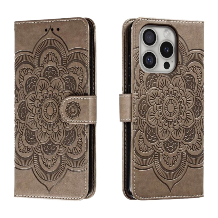Mandala Embossing Pattern Horizontal Flip Leather Phone Case, For iPhone 16 Pro Max��������������...