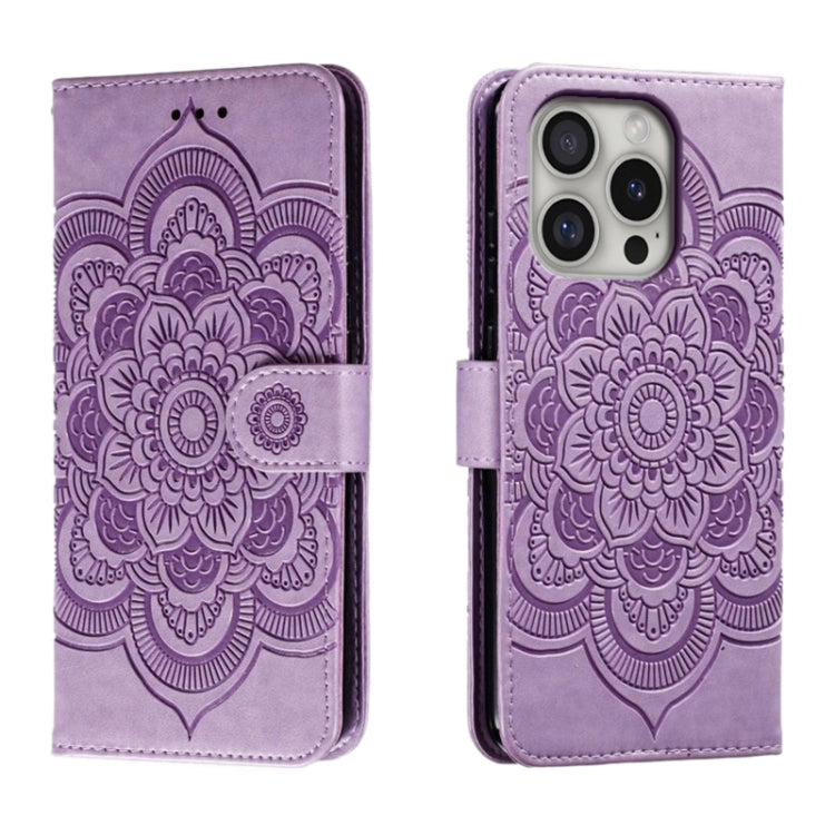 Mandala Embossing Pattern Horizontal Flip Leather Phone Case, For iPhone 16 Pro Max��������������...