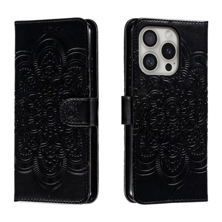 Mandala Embossing Pattern Horizontal Flip Leather Phone Case, For iPhone 16 Pro Max��������������...