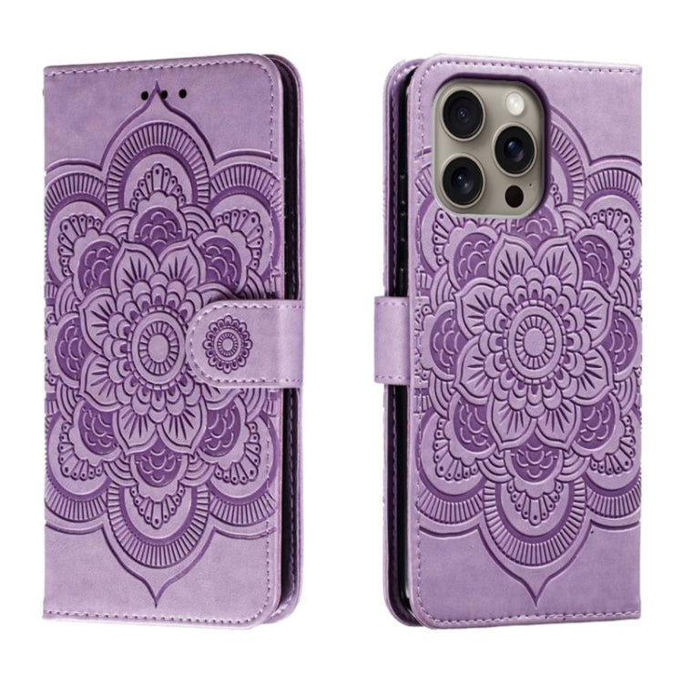Mandala Embossing Pattern Horizontal Flip Leather Phone Case, For iPhone 16 Pro Max��������������...
