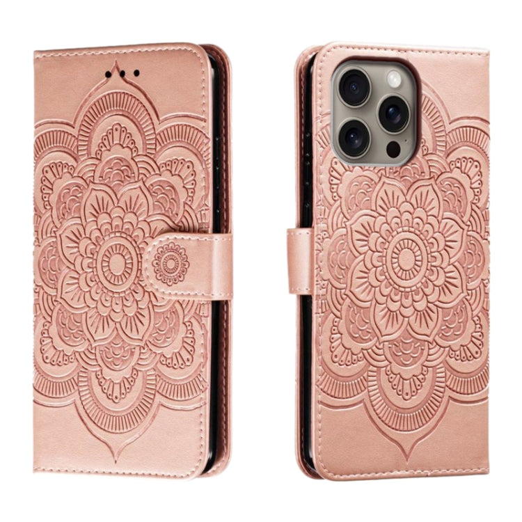 Mandala Embossing Pattern Horizontal Flip Leather Phone Case, For iPhone 16 Pro Max��������������...
