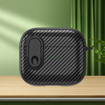Carbon Fiber Texture Wireless Earphones Case with Security Lock, For AirPods Pro 2, For AirPods 3...