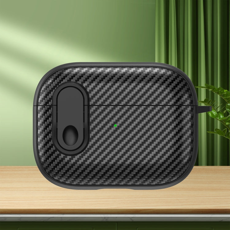 Carbon Fiber Texture Wireless Earphones Case with Security Lock, For AirPods Pro 2, For AirPods 3...