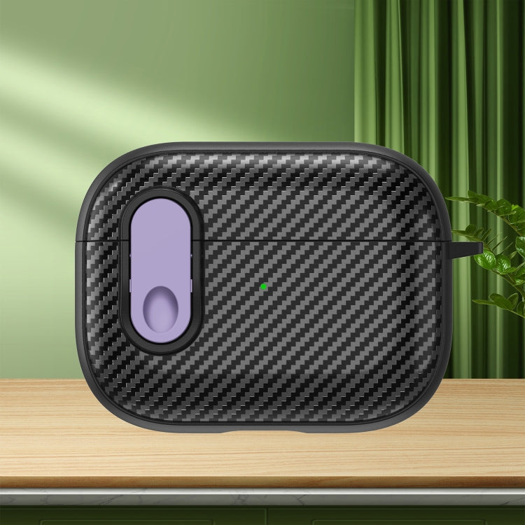 Carbon Fiber Texture Wireless Earphones Case with Security Lock, For AirPods Pro 2, For AirPods 3...