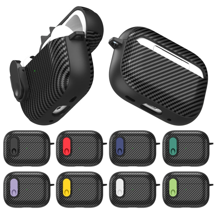 Carbon Fiber Texture Wireless Earphones Case with Security Lock, For AirPods Pro 2, For AirPods 3...