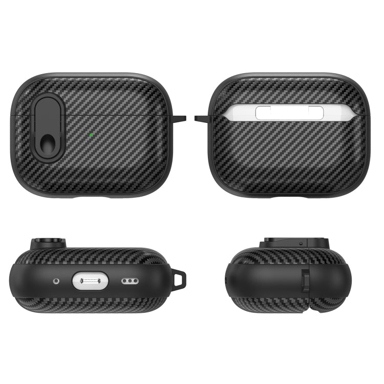Carbon Fiber Texture Wireless Earphones Case with Security Lock, For AirPods Pro 2, For AirPods 3...