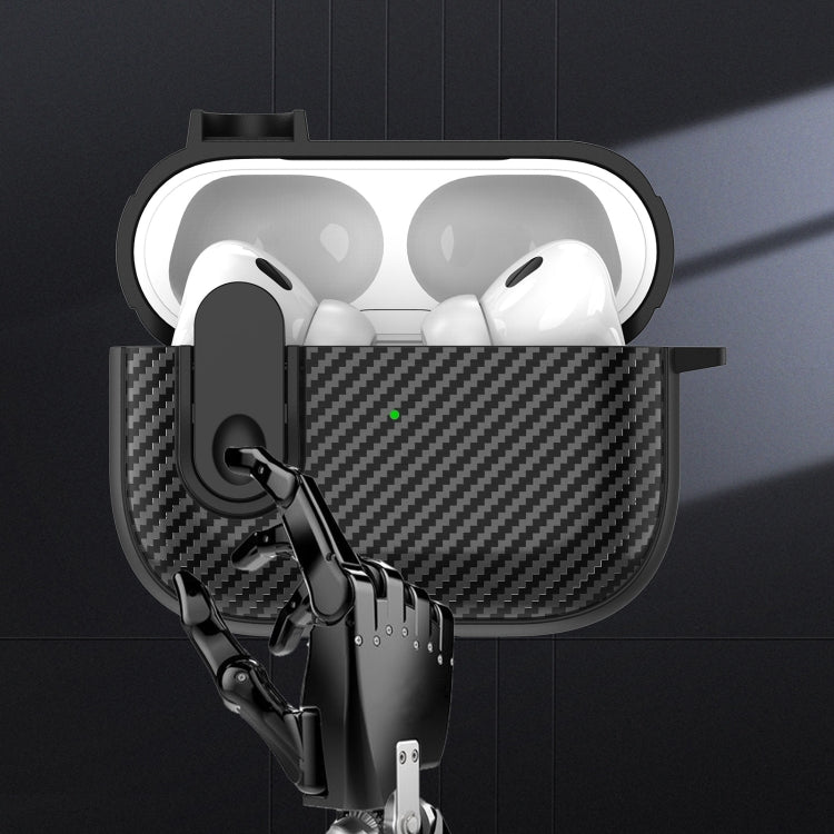 Carbon Fiber Texture Wireless Earphones Case with Security Lock, For AirPods Pro 2, For AirPods 3...