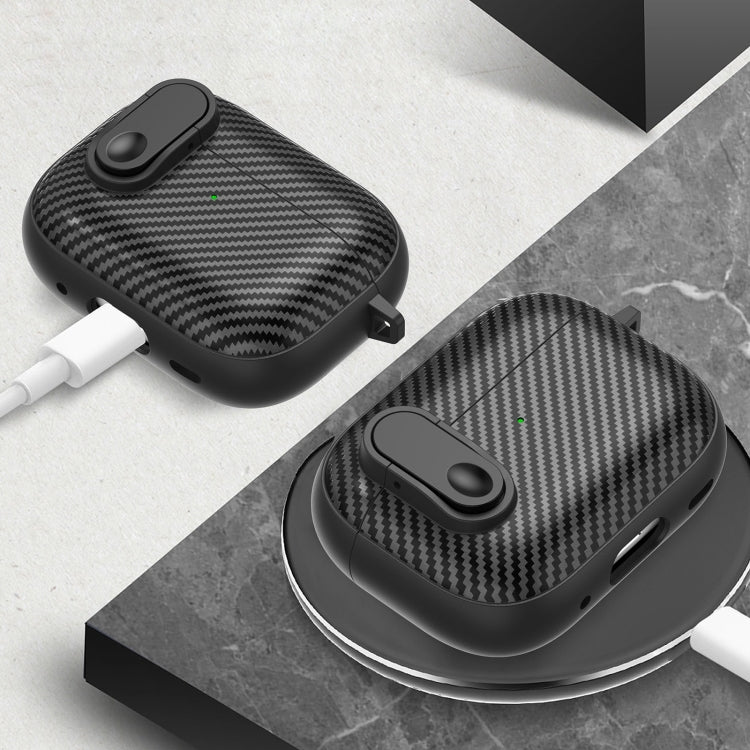 Carbon Fiber Texture Wireless Earphones Case with Security Lock, For AirPods Pro 2, For AirPods 3...