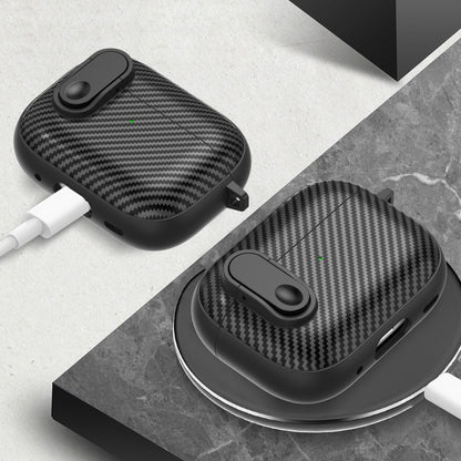 Carbon Fiber Texture Wireless Earphones Case with Security Lock, For AirPods Pro 2, For AirPods 3...