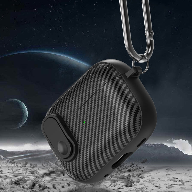 Carbon Fiber Texture Wireless Earphones Case with Security Lock, For AirPods Pro 2, For AirPods 3...