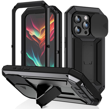 R-JUST Sliding Camera IP54 Life Waterproof Holder Phone Case, For iPhone 16e, For iPhone 16 Pro M...