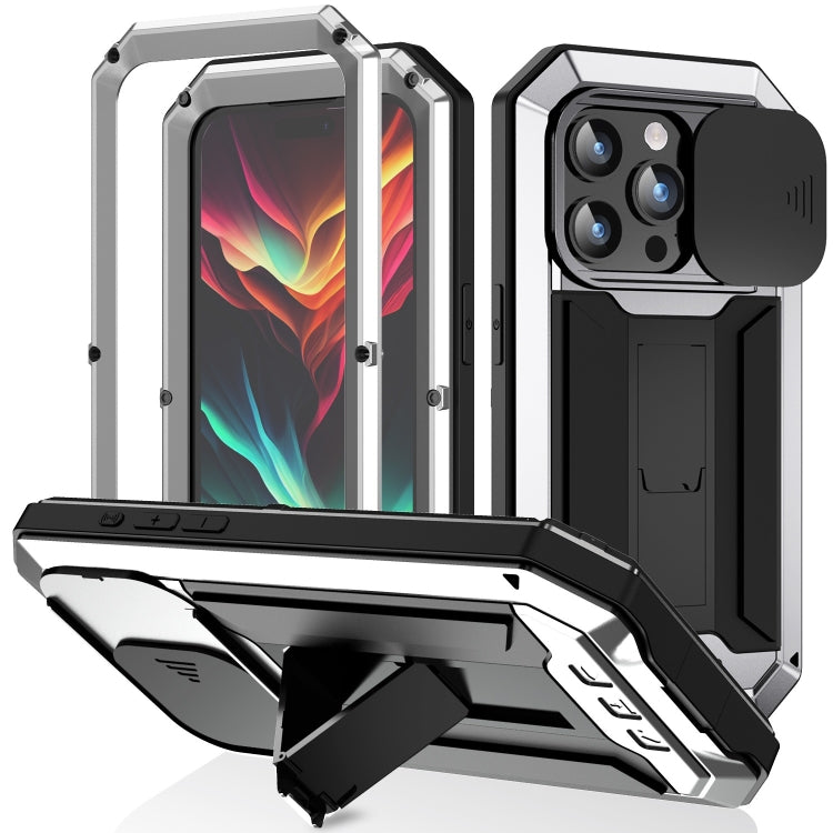 R-JUST Sliding Camera IP54 Life Waterproof Holder Phone Case, For iPhone 16e, For iPhone 16 Pro M...