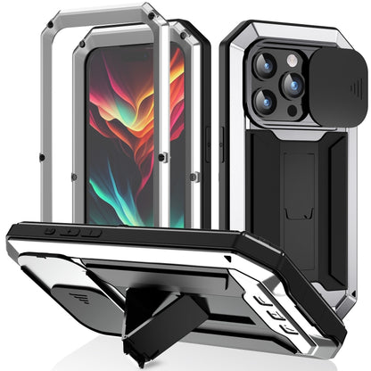 R-JUST Sliding Camera IP54 Life Waterproof Holder Phone Case, For iPhone 16e, For iPhone 16 Pro M...