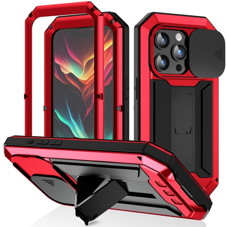 R-JUST Sliding Camera IP54 Life Waterproof Holder Phone Case, For iPhone 16e, For iPhone 16 Pro M...