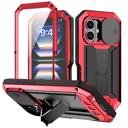 R-JUST Sliding Camera IP54 Life Waterproof Holder Phone Case, For iPhone 16e, For iPhone 16 Pro M...