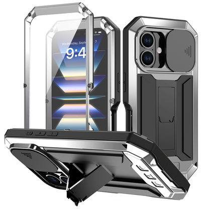 R-JUST Sliding Camera IP54 Life Waterproof Holder Phone Case, For iPhone 16e, For iPhone 16 Pro M...