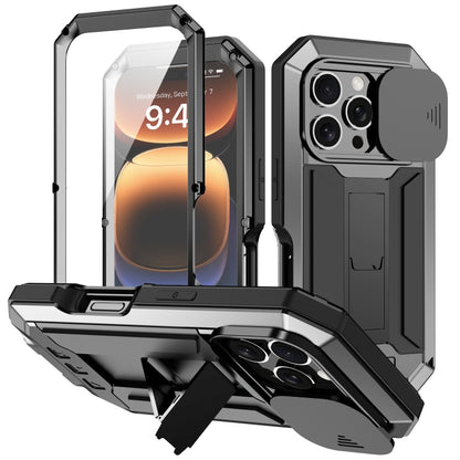 R-JUST Sliding Camera IP54 Life Waterproof Holder Phone Case, For iPhone 16e, For iPhone 16 Pro M...