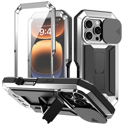 R-JUST Sliding Camera IP54 Life Waterproof Holder Phone Case, For iPhone 16e, For iPhone 16 Pro M...