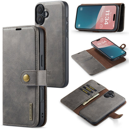 DG.MING Crazy Horse Texture Detachable Magnetic Leather Phone Case