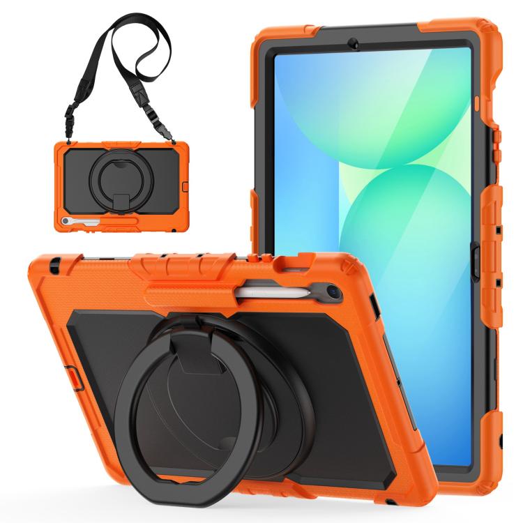 D Type Silicone Hybrid PC Tablet Case with Handle Holder, For Samsung Galaxy Tab S10 FE+���������...