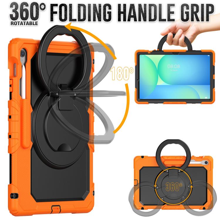 D Type Silicone Hybrid PC Tablet Case with Handle Holder, For Samsung Galaxy Tab S10 FE+���������...