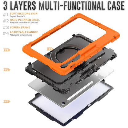 D Type Silicone Hybrid PC Tablet Case with Handle Holder, For Samsung Galaxy Tab S10 FE+���������...