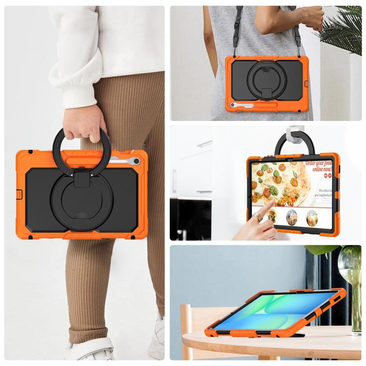 D Type Silicone Hybrid PC Tablet Case with Handle Holder, For Samsung Galaxy Tab S10 FE+���������...