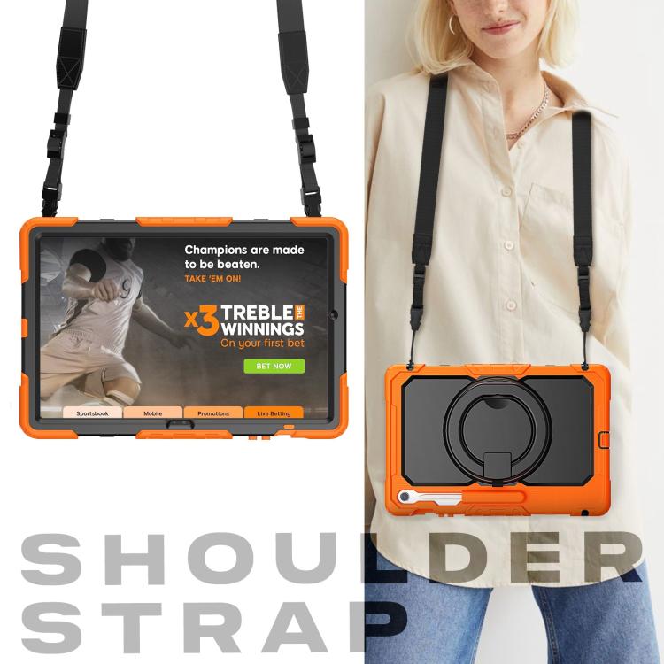 D Type Silicone Hybrid PC Tablet Case with Handle Holder, For Samsung Galaxy Tab S10 FE+���������...