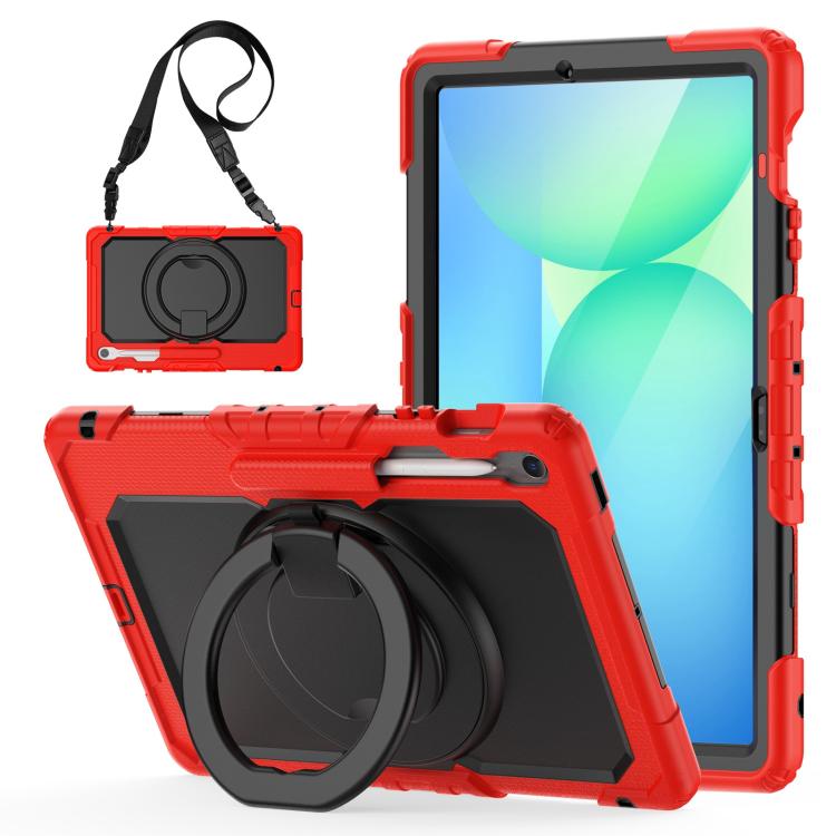 D Type Silicone Hybrid PC Tablet Case with Handle Holder, For Samsung Galaxy Tab S10 FE+���������...