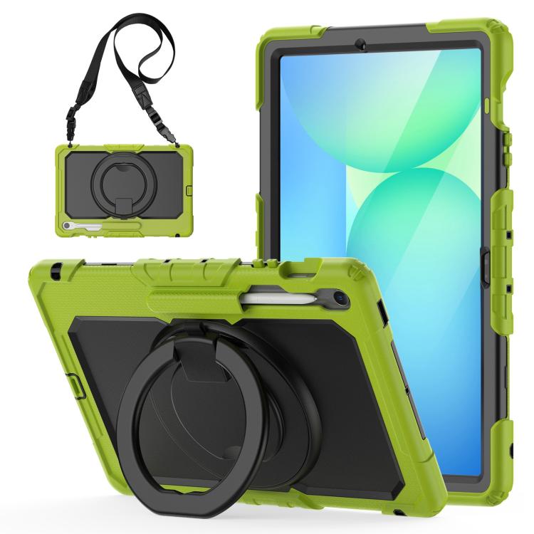 D Type Silicone Hybrid PC Tablet Case with Handle Holder, For Samsung Galaxy Tab S10 FE+���������...
