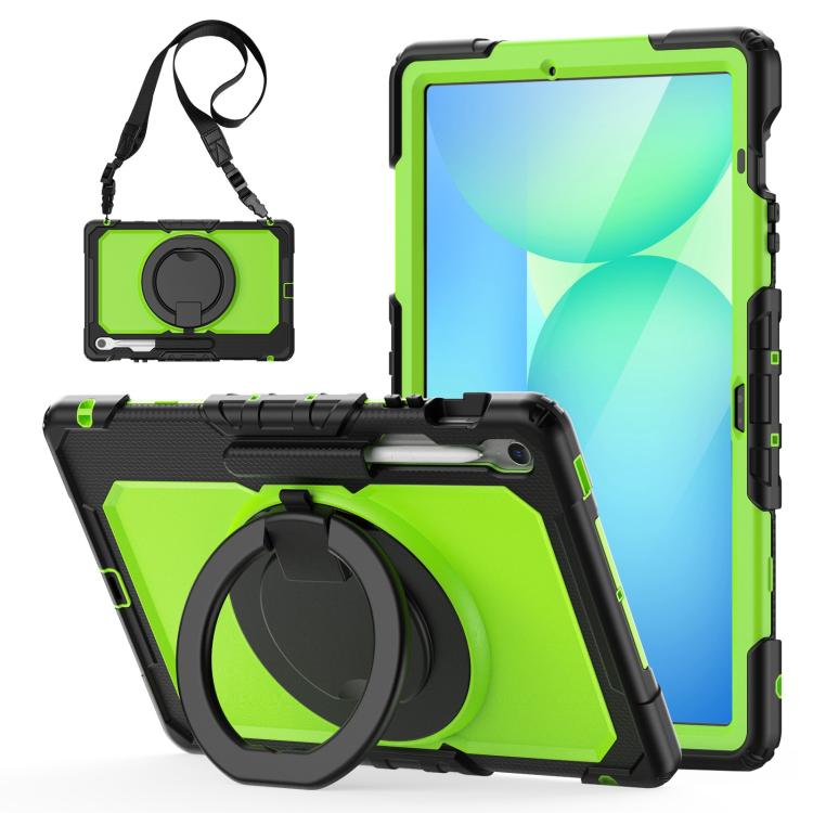 D Type Silicone Hybrid PC Tablet Case with Handle Holder, For Samsung Galaxy Tab S10 FE+���������...