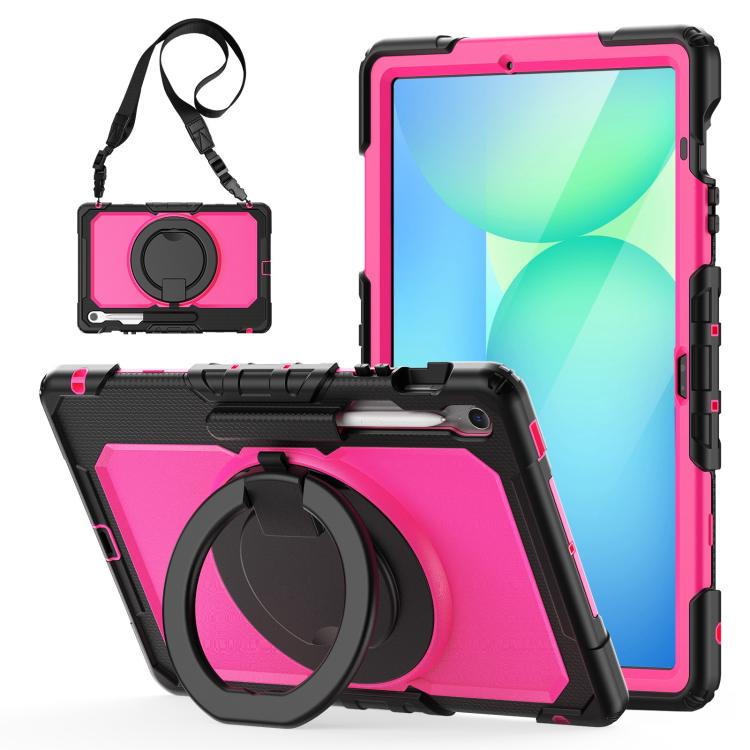 D Type Silicone Hybrid PC Tablet Case with Handle Holder, For Samsung Galaxy Tab S10 FE+���������...