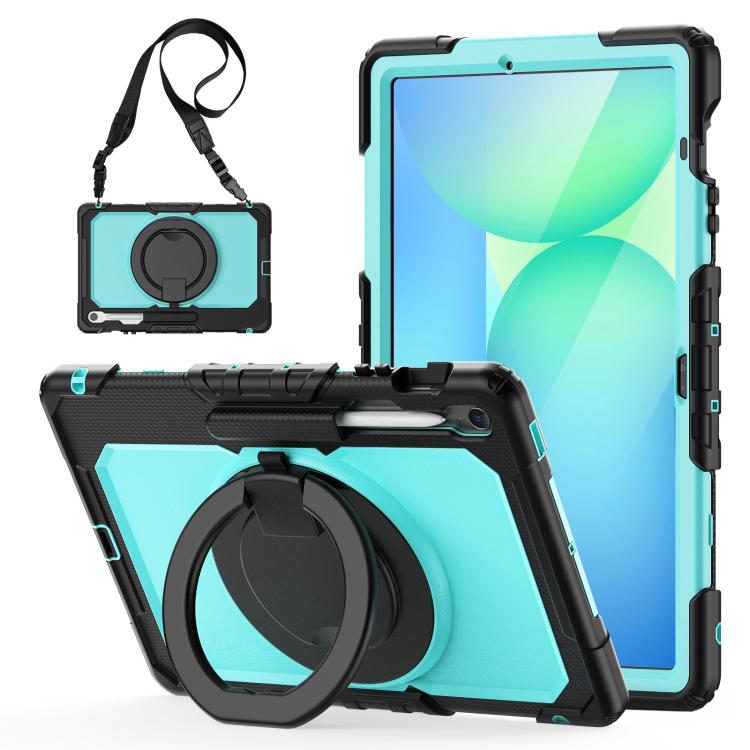 D Type Silicone Hybrid PC Tablet Case with Handle Holder, For Samsung Galaxy Tab S10 FE+���������...