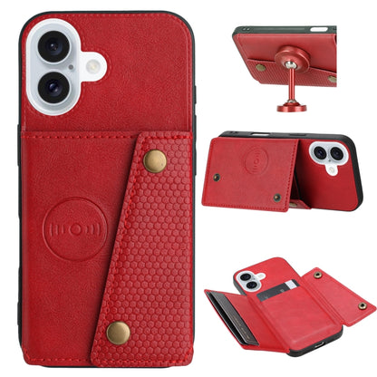 Double Buckle Card Slots PU + TPU Phone Case, For iPhone 16e, For iPhone 16 Pro Max��������������...