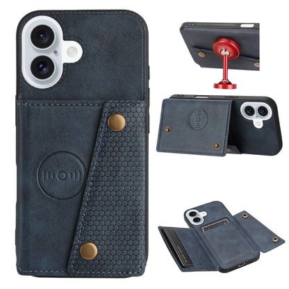 Double Buckle Card Slots PU + TPU Phone Case, For iPhone 16e, For iPhone 16 Pro Max��������������...