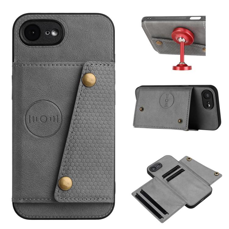 Double Buckle Card Slots PU + TPU Phone Case, For iPhone 16e, For iPhone 16 Pro Max��������������...