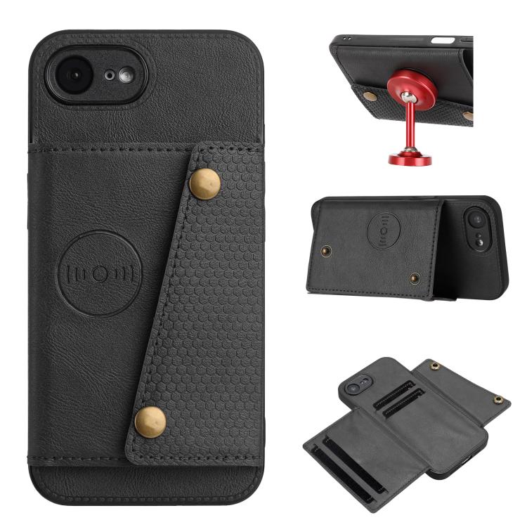 Double Buckle Card Slots PU + TPU Phone Case, For iPhone 16e, For iPhone 16 Pro Max��������������...