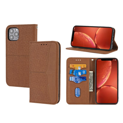 Woven Texture Stitching Magnetic Leather Phone Case, For iPhone 16 Pro Max, For iPhone 16 Pro����...