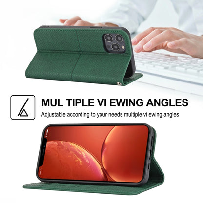 Woven Texture Stitching Magnetic Leather Phone Case, For iPhone 16 Pro Max, For iPhone 16 Pro����...