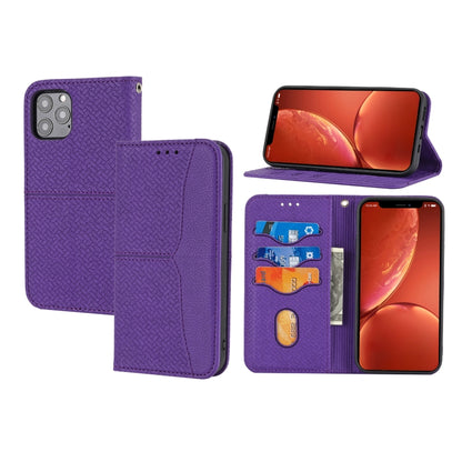 Woven Texture Stitching Magnetic Leather Phone Case, For iPhone 16 Pro Max, For iPhone 16 Pro����...