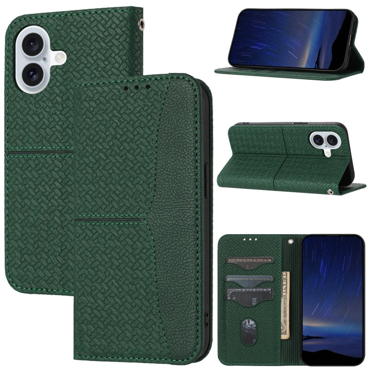 Woven Texture Stitching Magnetic Leather Phone Case, For iPhone 16 Pro Max, For iPhone 16 Pro����...