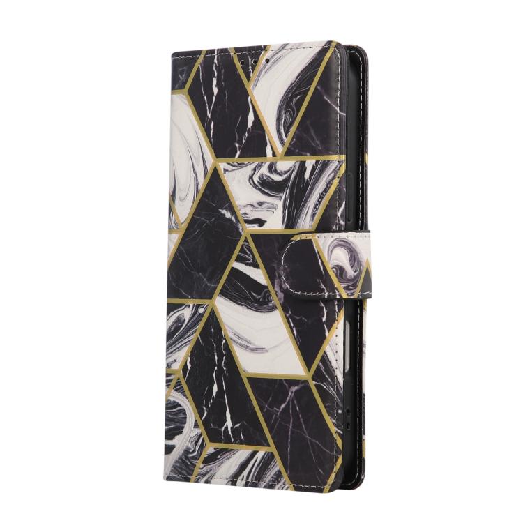 Marble Bronzing Stitching Leather Phone Case