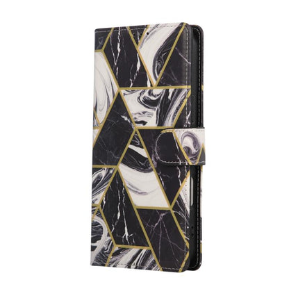 Marble Bronzing Stitching Leather Phone Case